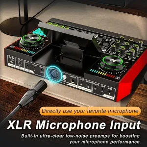 Professional Podcast Influencer KOL Singing Gaming DJ Mixing Station Controller Equipment Studio Professional Recording Electronic Music Mixer Power Karaoke Machine Available Dynamic Condenser Wireless Microphone Portable Microfono